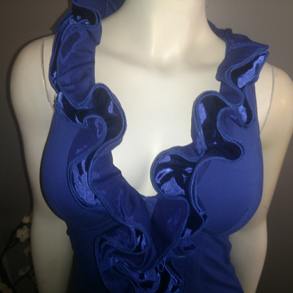 Sexy cobalt blue dress top - Picture 6 of 6